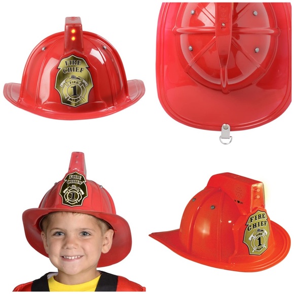Aeromax FFR-HELMET Junior Firefighter Helmet with Siren/Light, Red - Picture 1 of 5